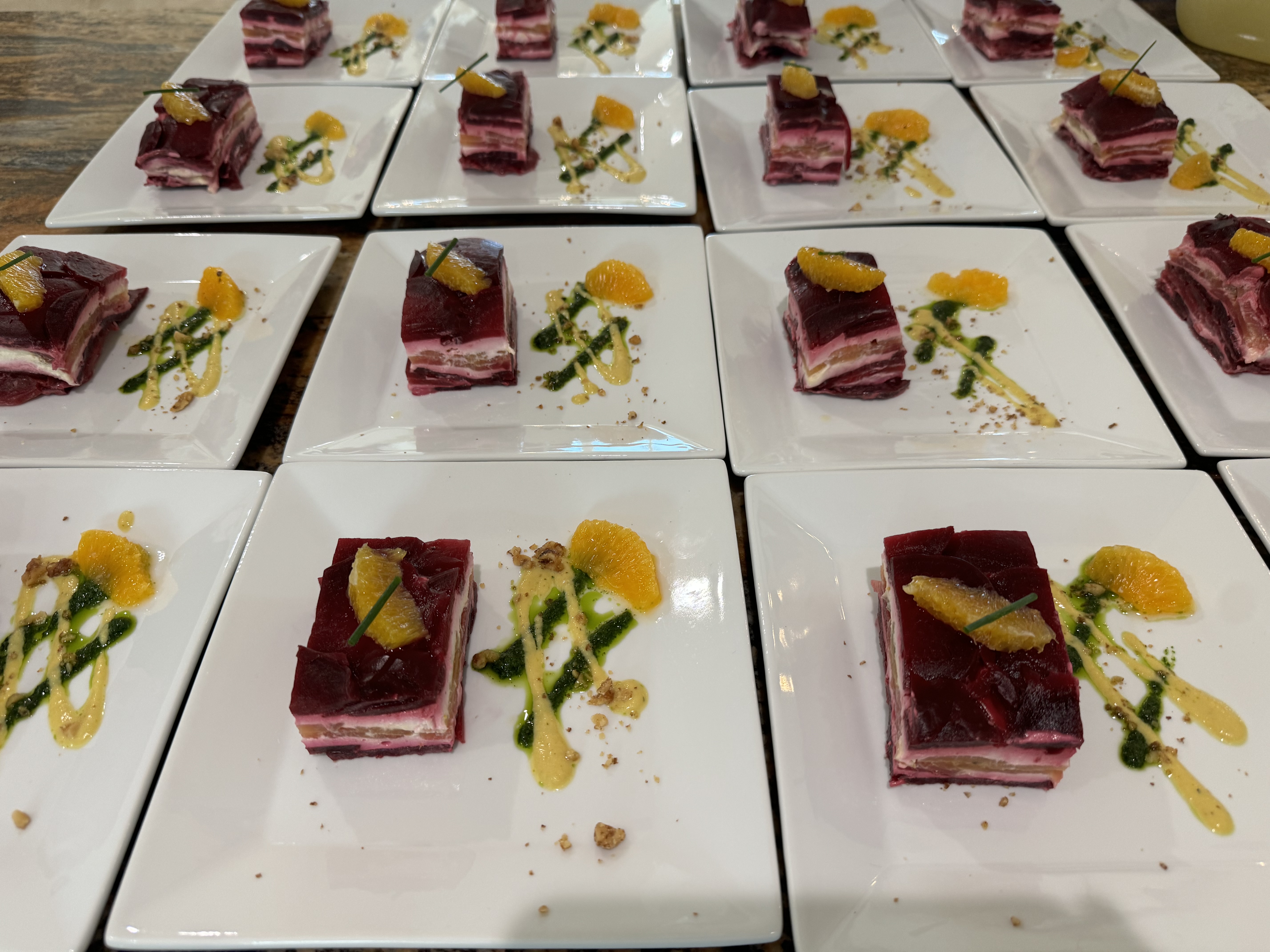 Beet terrine — farm-to-table dinner