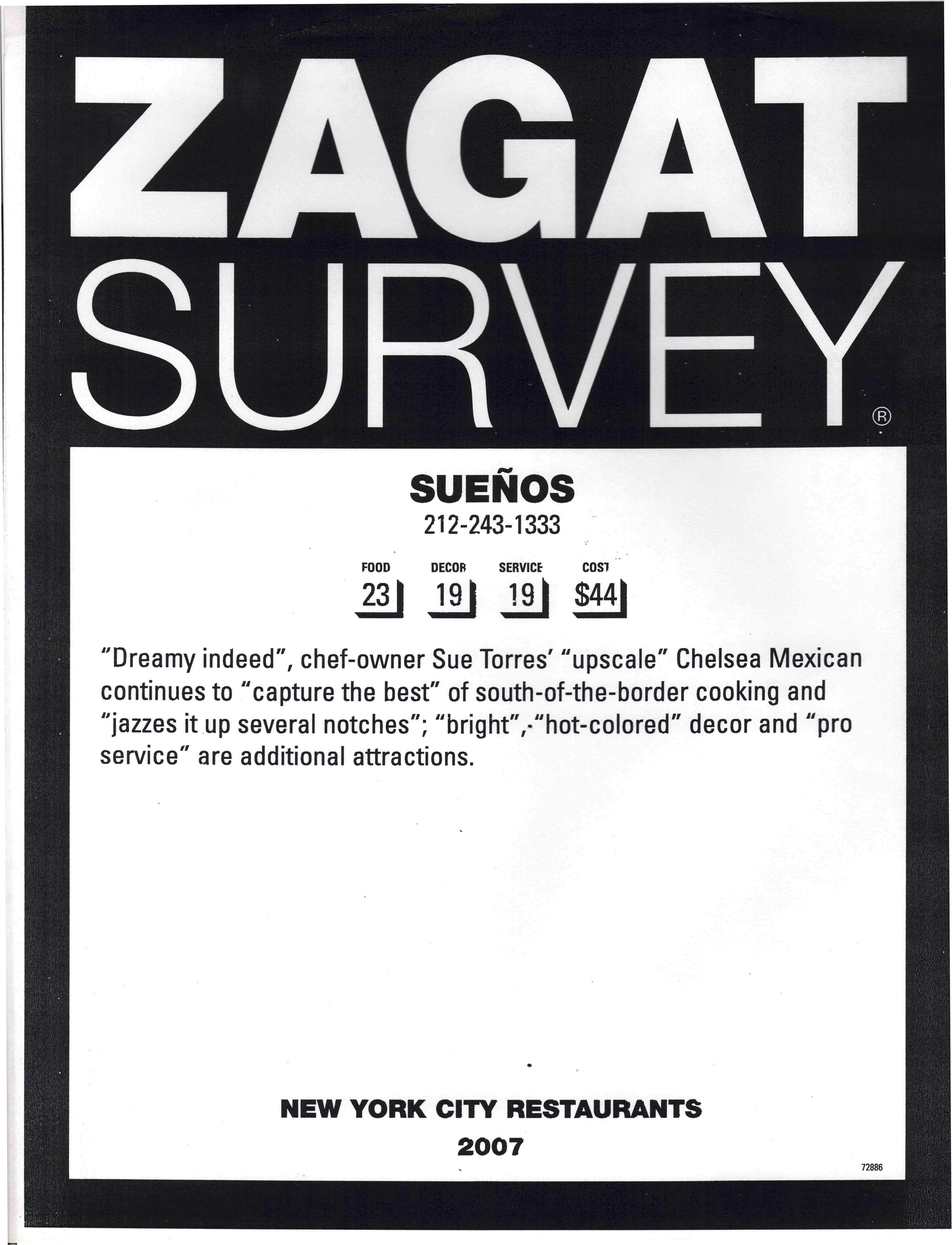 Zagat's guide review